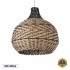 GloboStar® SEYCHELLES 01948 Boho Κρεμαστό Φωτιστικό Οροφής Μονόφωτο 1 x E27 AC220-240V IP20 - Φ40 x Υ40cm - Μπεζ με Καφέ & Χακί Ξύλινο Μπαμπού Πλέγμα Καμπάνα - 5 Χρόνια Εγγύηση