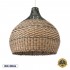 GloboStar® SEYCHELLES 01949 Boho Κρεμαστό Φωτιστικό Οροφής Μονόφωτο 1 x E27 AC220-240V IP20 - Φ60 x Υ60cm - Μπεζ με Καφέ & Χακί Ξύλινο Μπαμπού Πλέγμα Καμπάνα - 5 Χρόνια Εγγύηση