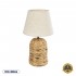 GloboStar® HOLOKAI 01960 Boho Επιτραπέζιο Φωτιστικό Πορτατίφ Μονόφωτο 1 x E27 AC220-240V IP20 - Φ23 x Υ40cm - Μπεζ Φυσική Ράφια Άχυρο Πλέγμα με Μπεζ Καπέλο - 5 Χρόνια Εγγύηση