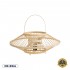 GloboStar® SORENIA 02005 Boho Επιτραπέζιο Φωτιστικό Μονόφωτο 1 x E27 AC220-240V IP20 - Φ50 x Υ18cm - Μπεζ Ξύλινο Μπαμπού Πλέγμα - 5 Χρόνια Εγγύηση