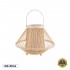 GloboStar® CATHY 02006 Boho Επιτραπέζιο Φωτιστικό Πορτατίφ Μονόφωτο 1 x E27 AC220-240V IP20 - Φ30 x Υ22cm - Μπεζ Ύφασμα με Μπεζ Ξύλινο Μπαμπού Πλέγμα - 5 Χρόνια Εγγύηση