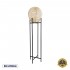 GloboStar® NERINA 02016 Boho Επιδαπέδιο Φωτιστικό Μονόφωτο 1 x E27 AC220-240V IP20 - Φ40 x Υ160cm - Μαύρο Μεταλλικό με Μπεζ Ρατάν Καπέλο Πλέγμα - 5 Χρόνια Εγγύηση