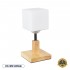 GloboStar® COVE 02037 Μοντέρνο Επιτραπέζιο Φωτιστικό Μονόφωτο 1 x E27 AC220-240V IP20 - Μ12 x Π12 x Υ25cm - Μπεζ Ξύλινο & Γυάλινο Γαλακτερό Κύβο - 5 Χρόνια Εγγύηση