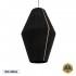 GloboStar® SALERNO 02078 Boho Κρεμαστό Φωτιστικό Οροφής Μονόφωτο 1 x E27 AC220-240V IP20 - Φ50 x Υ80cm - Μαύρο με Μπεζ Λεπτό Νήμα Βαμβακερό Πλέγμα Καμπάνα - 5 Χρόνια Εγγύηση