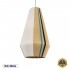 GloboStar® SALERNO 02079 Boho Κρεμαστό Φωτιστικό Οροφής Μονόφωτο 1 x E27 AC220-240V IP20 - Φ50 x Υ90cm - Μπεζ με Λευκό και Γαλάζια με Μαύρη Λεπτομέρεια Λεπτό Νήμα Βαμβακερό Πλέγμα Καμπάνα - 5 Χρόνια Εγγύηση