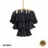 GloboStar® MISSOULA 02087 Boho Κρεμαστό Φωτιστικό Οροφής Μονόφωτο 1 x E27 AC220-240V IP20 - Φ30 x Υ40cm - Μαύρο Λεπτό Νήμα Βαμβακερό και Χρυσό Μεταλλικό Πλέγμα - 5 Χρόνια Εγγύηση