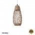 GloboStar® ECUADOR 02119 Boho Κρεμαστό Φωτιστικό Οροφής Μονόφωτο 1 x E27 AC220-240V IP20 - Φ15 x Υ35cm - Μπεζ Seagrass - Φύκι Πλέγμα Καμπάνα - 5 Χρόνια Εγγύηση