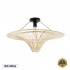 GloboStar® PALERMO 02152 Boho Φωτιστικό Οροφής Μονόφωτο 1 x E27 AC220-240V IP20 - Φ60 x Υ36cm - Μπεζ Ξύλινο Μπαμπού Πλέγμα - 5 Χρόνια Εγγύηση