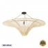 GloboStar® PALERMO 02153 Boho Φωτιστικό Οροφής Μονόφωτο 1 x E27 AC220-240V IP20 - Φ100 x Υ55cm - Μπεζ Ξύλινο Μπαμπού Πλέγμα - 5 Χρόνια Εγγύηση