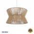 GloboStar® BISBEE 02204 Boho Κρεμαστό Φωτιστικό Οροφής Μονόφωτο 1 x E27 AC220-240V IP20 - Φ50 x Υ28cm - Μπεζ Λεπτό Σχοινί Τριχιά Πλέγμα - 5 Χρόνια Εγγύηση