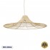 GloboStar® PALERMO 02209 Boho Κρεμαστό Φωτιστικό Οροφής Μονόφωτο 1 x E27 AC220-240V IP20 - Φ100 x Υ30cm - Μπεζ Ξύλινο Μπαμπού Πλέγμα - 5 Χρόνια Εγγύηση