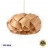 GloboStar® SARDIGNA 02217 Boho Κρεμαστό Φωτιστικό Οροφής Μονόφωτο 1 x E27 AC220-240V IP20 - Φ40 x Υ20cm - Καφέ Λεπτό Φύλλο Ξύλου Πλέγμα - 5 Χρόνια Εγγύηση