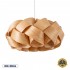 GloboStar® SARDIGNA 02218 Boho Κρεμαστό Φωτιστικό Οροφής Μονόφωτο 1 x E27 AC220-240V IP20 - Φ60 x Υ30cm - Καφέ Λεπτό Φύλλο Ξύλου Πλέγμα - 5 Χρόνια Εγγύηση