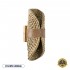 GloboStar® GUAVA 02222 Boho Φωτιστικό Τοίχου - Απλίκα Δίφωτο 2 x G9 AC220-240V IP20 - Μ11 x Π13 x Υ30cm - Σκούρο Μπεζ Ξύλινο Μπαμπού Πλέγμα με Μπεζ Δέρμα - 5 Χρόνια Εγγύηση