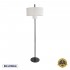 GloboStar® MARIGOLD 02228 Μοντέρνο Επιδαπέδιο Φωτιστικό Τρίφωτο 3 x E27 AC220-240V IP20 - Φ46 x Υ160cm - Μαύρο Μεταλλικό με Λευκό Μπεζ Καπέλο - 5 Χρόνια Εγγύηση