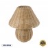 GloboStar® PERU 02239 Boho Επιτραπέζιο Φωτιστικό Μονόφωτο 1 x E27 AC220-240V IP20 - Φ40 x Υ45cm - Μπεζ Ξύλινο Καμπάνα - 5 Χρόνια Εγγύηση