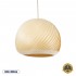 GloboStar® KAILANI 02242 Boho Κρεμαστό Φωτιστικό Οροφής Μονόφωτο 1 x E27 AC220-240V IP20 - Φ40 x Υ30cm - Μπεζ Λεπτό Φύλλο Ξύλου Καμπάνα - 5 Χρόνια Εγγύηση