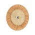 GloboStar® COLOMBO 02278 Boho Φωτιστικό Τοίχου - Απλίκα Μονόφωτο 1 x E27 AC 220-240V IP20 - Φ40 x Υ4.5cm - Μπεζ με Μπεζ Καφέ Φυσική Ράφια Άχυρο Πλέγμα - 5 Χρόνια Εγγύηση