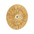 GloboStar® COLOMBO 02284 Boho Φωτιστικό Τοίχου - Απλίκα Μονόφωτο 1 x E27 AC 220-240V IP20 - Φ40 x Υ4.5cm - Μπεζ Καφέ Φυσική Ράφια Άχυρο Πλέγμα - 5 Χρόνια Εγγύηση