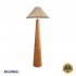 GloboStar® MASPALOMAS 02292 Boho Επιδαπέδιο Φωτιστικό Μονόφωτο 1 x E27 AC220-240V IP20 - Φ55 x Υ145cm - Μπεζ Ξύλινο Καμπάνα - 5 Χρόνια Εγγύηση