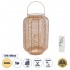 GloboStar® GRAMBIAN 02304 Boho Αυτόνομο Ηλιακό Κρεμαστό/Επιτραπέζιο Φωτιστικό Φαναράκι LED SMD 5W 200lm - Φ30 x Υ48cm - με Ενσωματωμένη Μπαταρία 600mAh - Φωτοβολταϊκό Πάνελ και Αισθητήρα Ημέρας-Νύχτας με Ασύρματο Χειριστήριο IR Μπεζ Μπαμπού Αδιάβροχο IP65