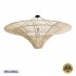 GloboStar® PALERMO 02309 Boho Φωτιστικό Οροφής Μονόφωτο 1 x E27 AC220-240V IP20 - Φ150 x Υ78cm - Μπεζ Ξύλινο Μπαμπού Πλέγμα - 5 Χρόνια Εγγύηση