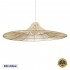 GloboStar® PALERMO 02311 Boho Κρεμαστό Φωτιστικό Οροφής Μονόφωτο 1 x E27 AC220-240V IP20 - Φ160 x Υ45cm - Μπεζ Ξύλινο Μπαμπού Πλέγμα - 5 Χρόνια Εγγύηση