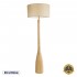 GloboStar® BERKBAY 02318 Boho Επιδαπέδιο Φωτιστικό Μονόφωτο 1 x E27 AC220-240V IP20 - Φ50 x Υ150cm - Μπεζ Ξύλινο με Μπεζ Υφασμάτινο Καπέλο - 5 Χρόνια Εγγύηση