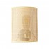 GloboStar® SAOTOME 02321 Boho Φωτιστικό Τοίχου - Απλίκα Μονόφωτο 1 x E27 AC 220-240V IP20 - Μ20 x Π10 x Υ25cm - Μπεζ Ξύλινο Μπαμπού Πλέγμα - 5 Χρόνια Εγγύηση