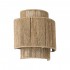 GloboStar® MABANA 02322 Boho Φωτιστικό Τοίχου - Απλίκα Μονόφωτο 1 x E27 AC 220-240V IP20 - Μ23 x Π11 x Υ25cm - Μπεζ Λεπτό Σχοινί Τριχιά Πλέγμα - 5 Χρόνια Εγγύηση