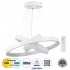 GloboStar® NEMESIS TRIO 61168-DECO Κρεμαστό Φωτιστικό Δαχτυλίδι-Κύκλος LED CCT 100W 12123lm 360° AC 220-240V - Εναλλαγή Φωτισμού μέσω Τηλεχειριστηρίου All In One Ψυχρό 6000k+Φυσικό 4500k+Θερμό 2700k Dimmable Φ25+40+60cm - Λευκό - 3 Years Warranty