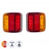 GloboStar® 79930 Ζευγάρι Universal Φανάρια για Τρέιλερ LED - DC 12V - Κόκκινο - Πορτοκαλί - Λευκό - Αδιάβροχα IP66 - Μ10.3 x Π10.3 x Υ3cm - 1 Χρόνο Εγγύηση