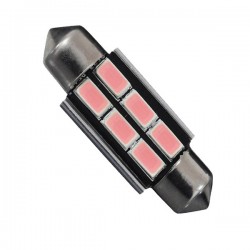Σωληνωτός LED 39mm Can Bus με 6 SMD 5630 Φούξια GloboStar 40163