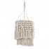 GloboStar® ALGERIA 36204 Boho - Μακραμέ - Macrame Κρεμαστό Φωτιστικό Οροφής Μονόφωτο 1 x E27 Πλεκτό Χειροποίητο Μπεζ Υφασμάτινο με Σχοινί Φ30 x Υ40cm