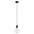 GloboStar® 36218 HANNA Μοντέρνο Κρεμαστό Φωτιστικό Οροφής Ανάρτηση με Μαύρο Ντουί 1 x E27 για Τοποθέτηση Καπέλων Φωτιστικών Μονόφωτο Μαύρο Φ4 x Y110cm