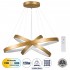 GloboStar® NEMESIS TRIO 61172-DECO Κρεμαστό Φωτιστικό Δαχτυλίδι-Κύκλος LED CCT 120W 14723lm 360° AC 220-240V - Εναλλαγή Φωτισμού μέσω Τηλεχειριστηρίου All In One Ψυχρό 6000k+Φυσικό 4500k+Θερμό 2700k Dimmable Φ40+60+80cm - Χρυσό Βούρτσας - 3 Years Warranty