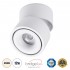 GloboStar® OMEGA-S 60298 Επιφανειακό LED Spot Downlight Φ10cm 12W 1560lm 36° AC 220-240V IP20 Φ10 x Υ10.5cm - Στρόγγυλο - Λευκό - Φυσικό Λευκό 4500K - Bridgelux COB - 5 Years Warranty