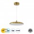GloboStar® BARON 60886 Κρεμαστή Πλαφονιέρα Οροφής LED CCT 12W 1440lm 120° AC 220-240V - Εναλλαγή Φωτισμού μέσω Διακόπτη On/Off All In One Ψυχρό 6000k+Φυσικό 4500k+Θερμό 2700k Φ25 x Υ8cm - Χρυσό Πλατίνα - 3 Years Warranty
