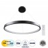 GloboStar® NEMESIS 61161 Κρεμαστό Φωτιστικό Δαχτυλίδι-Κύκλος LED CCT 67W 7689lm 360° AC 220-240V - Εναλλαγή Φωτισμού μέσω Τηλεχειριστηρίου All In One Ψυχρό 6000k+Φυσικό 4500k+Θερμό 2700k Dimmable Φ80cm - Μαύρο - 3 Years Warranty