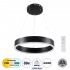 GloboStar® VENOM 61173 Κρεμαστό Φωτιστικό Δαχτυλίδι-Κύκλος LED CCT 30W 3513lm 120° AC 220-240V - Εναλλαγή Φωτισμού μέσω Τηλεχειριστηρίου All In One Ψυχρό 6000K+Φυσικό 4500K+Θερμό 2700K Dimmable Φ40cm - Μαύρο - 3 Years Warranty