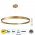 GloboStar® VENOM 61184 Κρεμαστό Φωτιστικό Δαχτυλίδι-Κύκλος LED CCT 75W 8818lm 120° AC 220-240V - Εναλλαγή Φωτισμού μέσω Τηλεχειριστηρίου All In One Ψυχρό 6000K+Φυσικό 4500K+Θερμό 2700K Dimmable Φ100cm - Χρυσό Βούρτσας - 3 Years Warranty