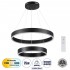GloboStar® VENOM DUO 61185 Κρεμαστό Φωτιστικό Δαχτυλίδι-Κύκλος LED CCT 75W 8818lm 120° AC 220-240V - Εναλλαγή Φωτισμού μέσω Τηλεχειριστηρίου All In One Ψυχρό 6000K+Φυσικό 4500K+Θερμό 2700K Dimmable Φ40+60cm - Μαύρο - 3 Years Warranty