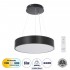 GloboStar® BURTON 61200-P Κρεμαστή Πλαφονιέρα Οροφής LED CCT 67W 7370lm 120° AC 220-240V - Εναλλαγή Φωτισμού μέσω Τηλεχειριστηρίου All In One Ψυχρό 6000k+Φυσικό 4500k+Θερμό 2700k Dimmable Φ40cm - Μαύρο - 3 Years Warranty