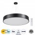 GloboStar® BURTON 61202-P Κρεμαστή Πλαφονιέρα Οροφής LED CCT 75W 8625lm 120° AC 220-240V - Εναλλαγή Φωτισμού μέσω Τηλεχειριστηρίου All In One Ψυχρό 6000k+Φυσικό 4500k+Θερμό 2700k Dimmable Φ60cm - Μαύρο - 3 Years Warranty