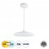GloboStar® BARON 61252 Κρεμαστή Πλαφονιέρα Οροφής LED CCT 12W 1440lm 120° AC 220-240V - Εναλλαγή Φωτισμού μέσω Διακόπτη On/Off All In One Ψυχρό 6000k+Φυσικό 4500k+Θερμό 2700k Φ25 x Υ8cm - Λευκό - 3 Years Warranty