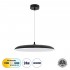 GloboStar® BARON 61254 Κρεμαστή Πλαφονιέρα Οροφής LED CCT 24W 2880lm 120° AC 220-240V - Εναλλαγή Φωτισμού μέσω Διακόπτη On/Off All In One Ψυχρό 6000k+Φυσικό 4500k+Θερμό 2700k Φ40 x Υ10cm - Μαύρο - 3 Years Warranty