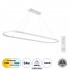 GloboStar® BOLIVAR 61272 Κρεμαστό Φωτιστικό Οροφής Design LED CCT 54W 6210lm 300° AC 220-240V - Εναλλαγή Φωτισμού μέσω Τηλεχειριστηρίου All In One Ψυχρό 6000k+Φυσικό 4500k+Θερμό 2700k Dimmable Μ120 x Π30 x Υ2cm - Λευκό - 3 Years Warranty