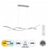 GloboStar® MORALES 61277 Κρεμαστό Φωτιστικό Οροφής Design LED CCT 54W 6048lm 200° AC 220-240V - Εναλλαγή Φωτισμού μέσω Τηλεχειριστηρίου All In One Ψυχρό 6000k+Φυσικό 4500k+Θερμό 2700K Dimmable Μ90 x Π14 x Υ14cm - Ασημί Βούρτσας - 3 Χρόνια Εγγύηση