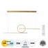 GloboStar® TEREZA 61289 Κρεμαστό Φωτιστικό Οροφής Design LED CCT 67W 7504lm 300° AC 220-240V - Εναλλαγή Φωτισμού μέσω Τηλεχειριστηρίου All In One Ψυχρό 6000k+Φυσικό 4500k+Θερμό 2700k Dimmable Μ110 x Π4.5 x Υ34cm - Χρυσό Πλατίνα - 3 Years Warranty