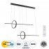 GloboStar® LINEARE 61290 Κρεμαστό Φωτιστικό Οροφής Design LED CCT 67W 7504lm 300° AC 220-240V - Εναλλαγή Φωτισμού μέσω Τηλεχειριστηρίου All In One Ψυχρό 6000k+Φυσικό 4500k+Θερμό 2700k Dimmable Μ130 x Π25 x Υ60cm - Μαύρο - 3 Years Warranty